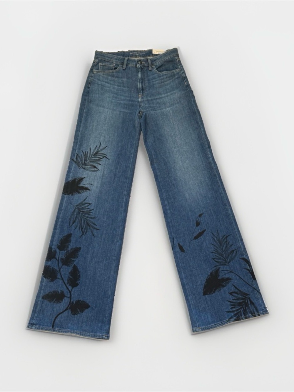Chico’s 6 Tall High Rise Wide Leg Jeans Women’s Blue Wildflower Indigo Denim